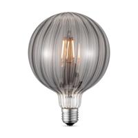 Edison Vintage E27 LED filament lichtbron - Smoke - 12.5/12.5/17cm - G125 Global - Vintage LED lamp - Dimbaar - 4W 400lm 2700K - warm wit licht - geschikt voor E27 fitting - thumbnail