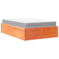 Bed met matras massief grenenhout wasbruin 120x200 cm - thumbnail