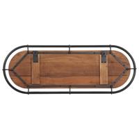 Wandkapstok met 5 haken massief gerecycled hout - thumbnail