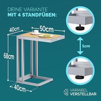 Bijzettafel zilver naturel WPC 65.5x50x40cm - thumbnail