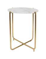 ZILT Bijzettafel 'Valdemar' Marmer, 45cm, kleur Wit - thumbnail