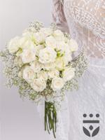 Wit bruidsboeket - Zilver - thumbnail