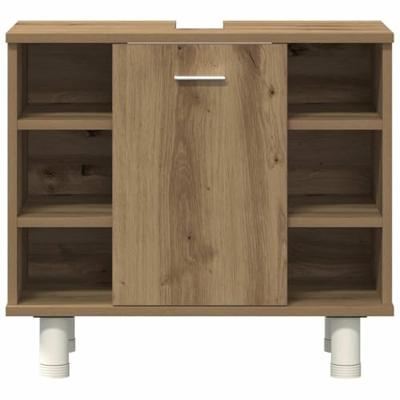 3-delige Badkamermeubelset bewerkt hout artisanaal eikenkleur