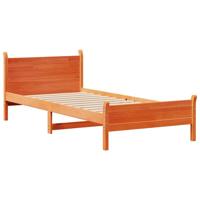 Bedframe zonder matras massief grenenhout wasbruin 100x200 cm - thumbnail