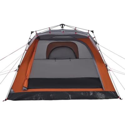 VidaXL Kampeertent 4-persoons snelontgrendeling grijs en oranje