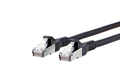 Metz Connect 1308452000-E RJ45 Netwerkkabel, patchkabel CAT 6A S/FTP 2.00 m Zwart Snagless 1 stuk(s)