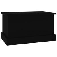 Opbergbox 50x30x28 cm bewerkt hout zwart - thumbnail