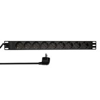 LogiLink PDU9C03 19 inch Stekkerdoos voor patchkast 1 HE Geaarde contactdoos Zwart - thumbnail