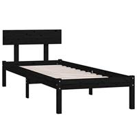 Bedframe massief grenenhout zwart 90x190 cm UK Single - thumbnail