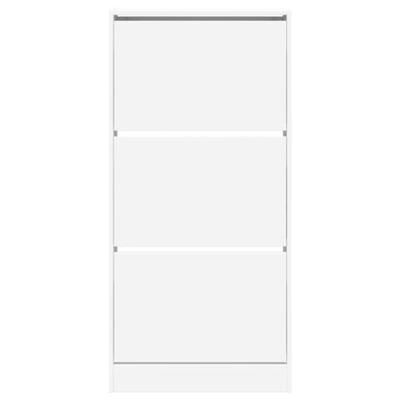 Schoenenkast 60x21x125,5 cm bewerkt hout wit - thumbnail