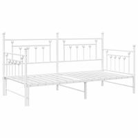 Bedframe voor een daybed met hoofdeinde Wit 100 x 190 cm Staal - thumbnail
