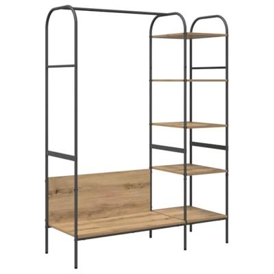 Kledingrek met plank Beige 120 x 44 x 160 cm Bewerkt hout