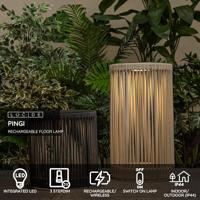 Lucide PINGI - Oplaadbare Vloerlamp Binnen/Buiten - Accu/Batterij - Ø 33,5 cm - LED 3 StepDim - 1x3W 3000K - IP44 - Zwart - thumbnail