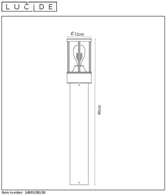 Lucide LORI - Sokkellamp - 1xE27 - IP44 - Dag/nacht sensor - Antraciet