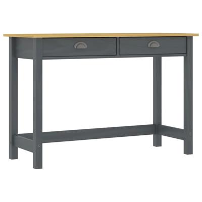 VidaXL Wandtafel hill 2 lades 110x45x74 cm massief grenenhout grijs