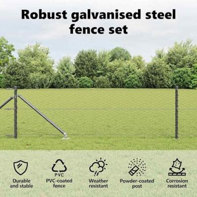 VidaXL Afrasteringspaal grijs 10 x 0,6 m (36 mm gaas) staal en pvc