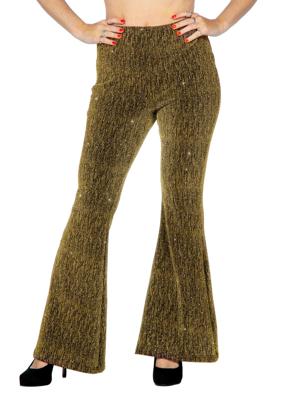 Party Glitter Broek Flared Goud