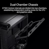 ASUS TUF Gaming GT502 Horizon ATX Mid-Tower Gaming Case (grenzeloos panoramisch ontwerp, dual-chamber, onafhankelijke CPU- en GPU-koelzones, gereedschapsvrije zijpanelen, USB 10 Gbps - thumbnail