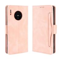 Portemonnee stijl huid voelen kalf patroon lederen draagtas voor Huawei mate 30 Pro met aparte kaartsleuf (roze) - thumbnail