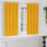 VidaXL Verduisterende gordijnen 2 pcs mosterdgeel 140 x 175 cm fluweel - thumbnail