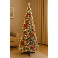 Kerstboom Home ESPRIT Wit Rood PVC Besneeuwd - thumbnail