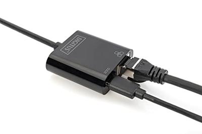 Digitus USB-C, RJ45 Adapter [1x USB-C stekker - 1x RJ45-bus, USB-C bus] DN-3027 Incl. RJ45-bus, Met laadbus, Met USB