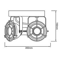 Brilliant Industriële plafondspotJesper 2-lichts mat zwart - G54324/86 - thumbnail