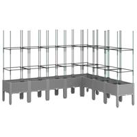 Plantenbak met latwerk 200x160x142,5 cm polypropeen lichtgrijs - thumbnail