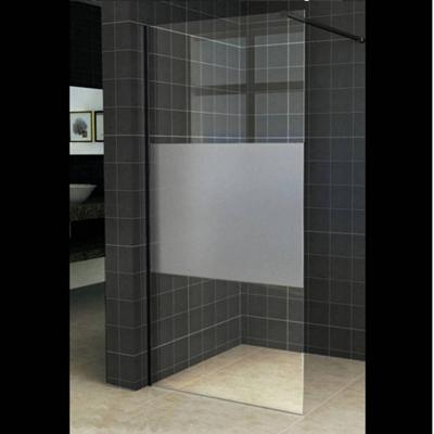 Aqua Splash AQS Inloopdouche Pro Line Middenband 8 mm Nano Coating Mat Zwart Profiel en Stang - Proline 80x200 cm Mat Zwart Profiel