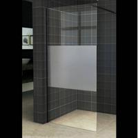 Aqua Splash AQS Inloopdouche Pro Line Middenband 8 mm Nano Coating Mat Zwart Profiel en Stang - Proline 80x200 cm Mat Zwart Profiel - thumbnail