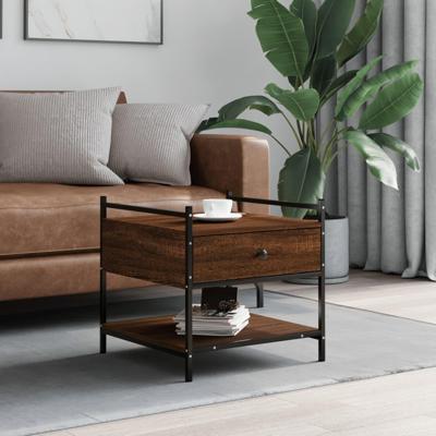 Salontafel 50x50x50 cm bewerkt hout bruin eikenkleur
