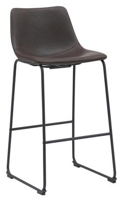 LABEL51 Barkruk Risto - Donkerbruin - PU-Leder - Zithoogte 75