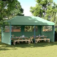 VidaXL Partytent inklapbaar pop-up met 3 zijwanden groen - thumbnail