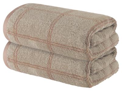 LIVARNO home 2 handdoeken 50 x 100 cm (Beige)