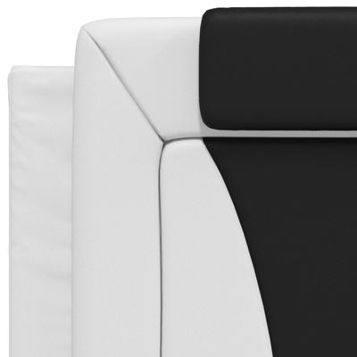 Bed met matras kunstleer zwart en wit 90x200 cm - thumbnail