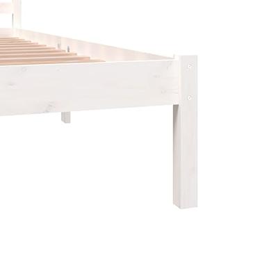Bedframe massief grenenhout 180x200 cm wit
