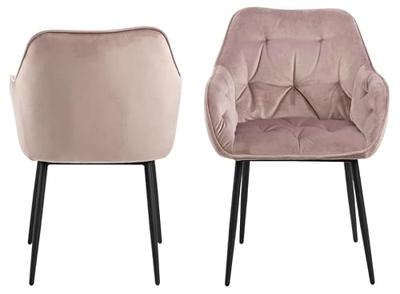 Bendt Eetkamerstoel 'Loren' Velvet, kleur Dusty Rose