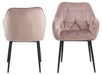 Bendt Eetkamerstoel 'Loren' Velvet, kleur Dusty Rose - thumbnail