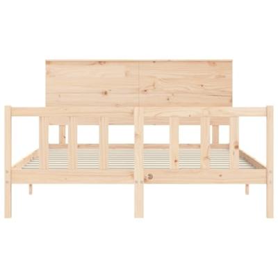 Bedframe met hoofdbord massief hout