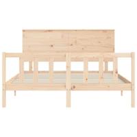 Bedframe met hoofdbord massief hout - thumbnail