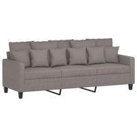 3-delige Loungeset met kussens stof taupe - thumbnail