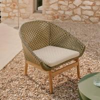 Kave Home Outdoor Fauteuil 'Olbia' Rattan en Teakhout - thumbnail