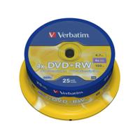 Verbatim 43489 DVD+RW disc 4.7 GB 25 stuk(s) Spindel Herschrijfbaar - thumbnail