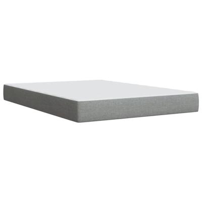 Boxspring met matras stof lichtgrijs 140x200 cm - thumbnail