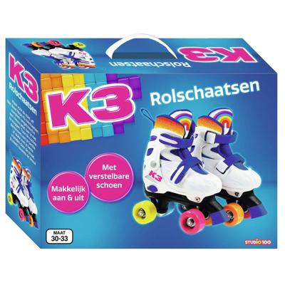 K3 Rolschaatsen Maat 30-33 Wit/Regenboog