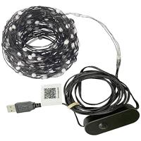 Sygonix SY-5167250 USB-lichtketting werkt op USB Aantal lampen 200 LED RGB Verlichte lengte: 19.9 m App-besturing, Timer, Kleurwissel - thumbnail