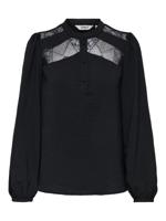 Only Onlyohanna Life Fr L/s Lace Top Wvn Cs T-shirt Lange Mouw Black - thumbnail