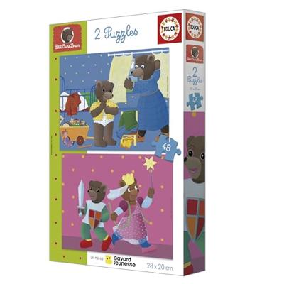 Puzzel - EDUCA - Kleine Bruine Beer: Set van 2 puzzels van 48 stukjes voor kinderen vanaf 4 jaar