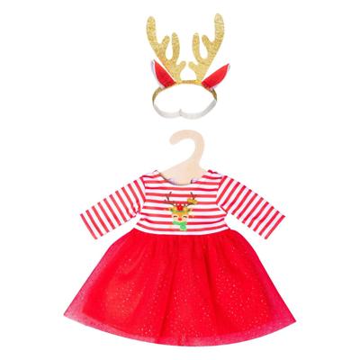 Heless Kerstjurk met haarband rendier, maat 28-35 cm Heless Kerstjurk met haarband rendier, maat 28-35 cm
