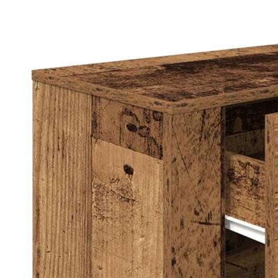Dressoir 80x33x70 cm bewerkt hout oud houtkleurig